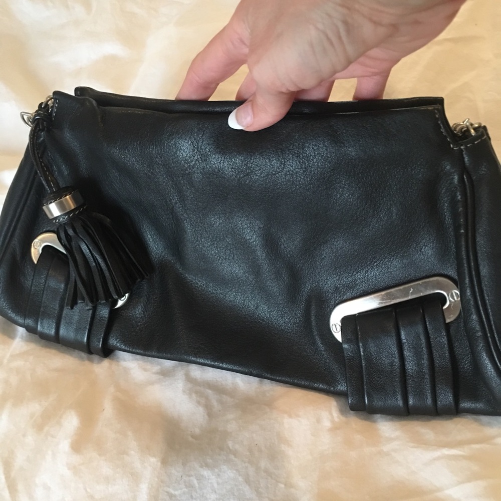 Stunning Black leather B Makowsky clutch